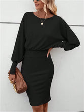 Women's Solid Color Waist-Cinched Bodycon Dress